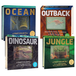 光与影视觉书系列4册 海洋丛林恐龙 会动的3D立体翻翻书 Jungle/Dinosaur/OceanPhoticular Book英文原版绘本影像书纽约时报畅销书