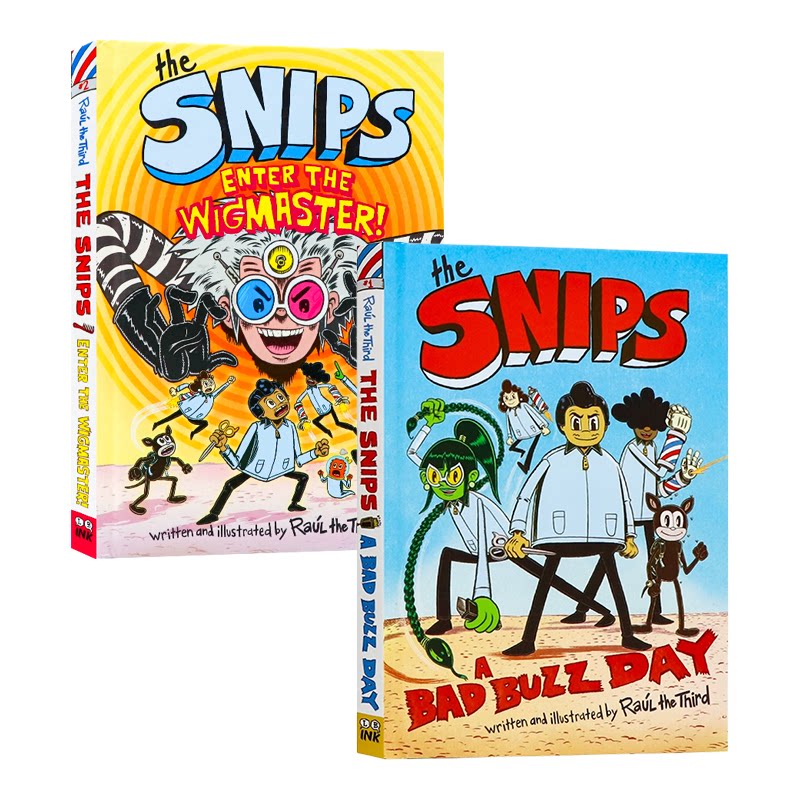剪刀超人2册英文原版漫画书 The Snips A Bad Buzz Day 糟糕的寸头风波少儿幽默成长故事小学生英语课外阅读读物 精装趣味插图