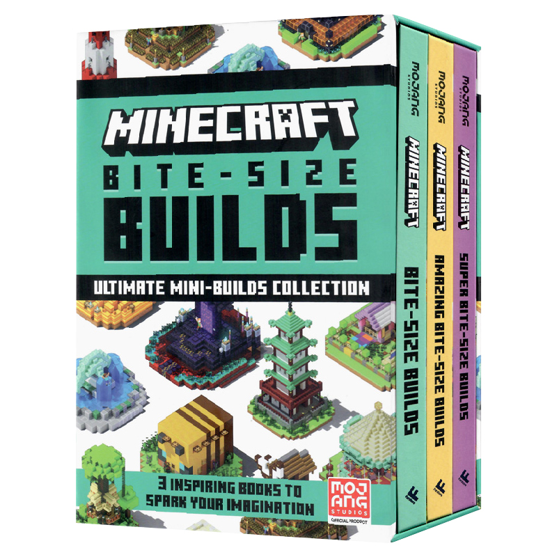 Minecraft Bite Size Builds 英文原版书籍 Minecraft书我的世界20个迷你建筑3册合售青少年儿童游戏官方创意指南锻炼想象力创造力 书籍/杂志/报纸 儿童读物原版书 原图主图