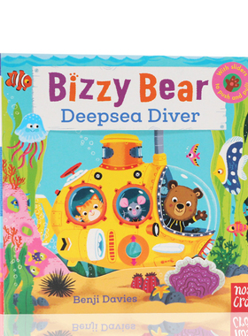 深海潜水员 Bizzy Bear DeepSea Diver 小熊很忙系列 进口英文原版绘本   忙碌的小熊 抽拉游戏书 纸板书宝宝喜欢的潜水员