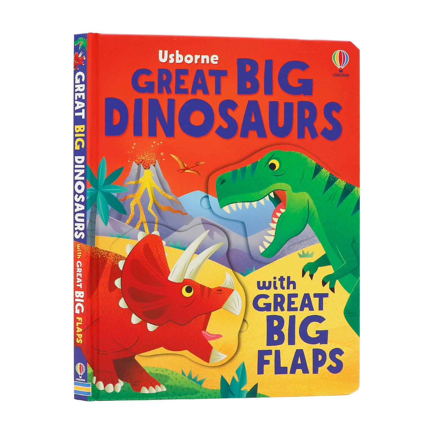 Usborne出品 大翻翻书 恐龙 英文原版绘本 Great Big Dinosaurs 亲子互动幼儿恐龙认知启蒙翻翻书 加厚硬纸板书 宝宝趣味科普读物