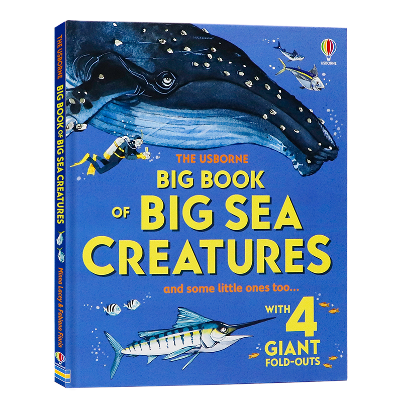 大型海洋生物的大书英文原版绘本 The Usborne Big Book of Sea Creatures 儿童科普科学英语绘本 精装大开图画书 含大型折页