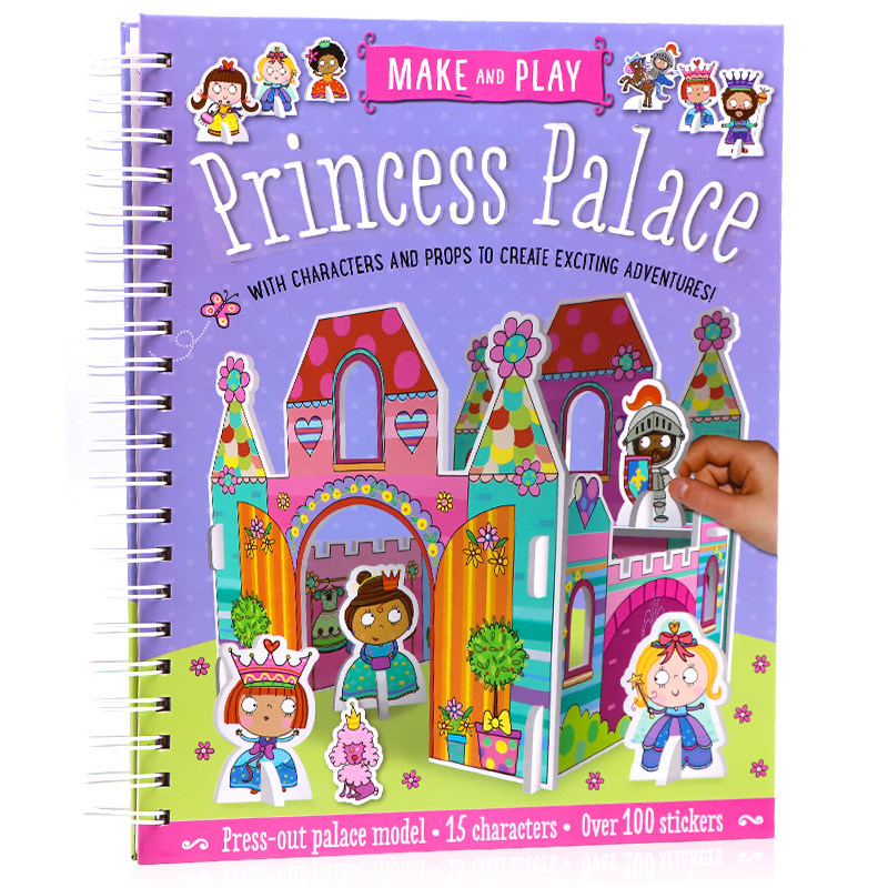 and play princess palace 儿童英语创意手工故事绘本纸板书线圈活动