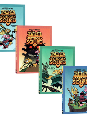 动物巡逻队系列1-4册英文原版 Zoo Patrol Squad 儿童英语课外阅读读物幽默搞笑全彩漫画悬疑侦探推理冒险故事书Brett Bean