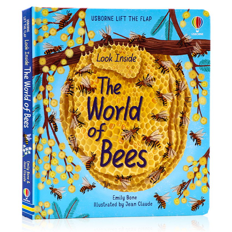 Usborne看里面系列之探索蜜蜂世界 英文原版绘本 Look Inside the World of Bees 精装纸板翻翻书 尤斯伯恩儿童科普百科书籍3-6岁