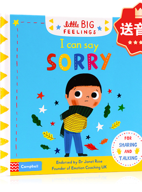 I Can Say Sorry我可以说对不起Little Big Feelings系列机关操作书英文原版绘本儿童情绪管理推拉机关书 亲子互动英语启蒙书