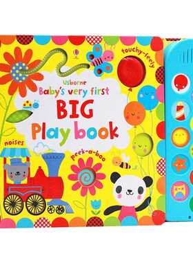 Usborne 幼儿纸板触摸发声翻翻书 洞洞书Baby's Very First Big Play Book 英文原版绘本 儿童英语早教启蒙游戏互动书