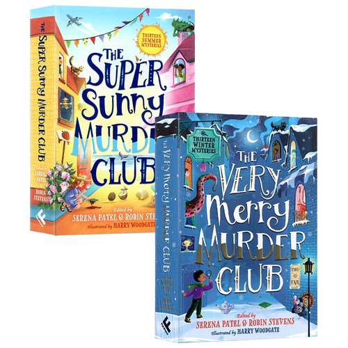 现货13个冬夏季侦探故事2册英文原版进口 The Very Merry /Super Sunny Murder Club 悬疑破案推理章节小说罗宾·史蒂文斯课外读物
