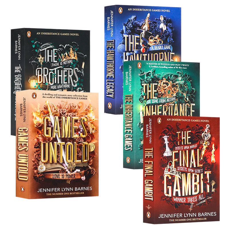 现货 遗产游戏5册 英文原版 The Inheritance Games 畅销悬疑推理小说 霍桑兄弟遗产Jennifer Lynn Barnes 蓝思值640-780L企鹅出版