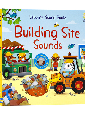 Usborne出品建筑工地音乐发声书英文原版绘本 Building Site Sounds尤斯伯恩触摸纸板发声书低幼儿童启蒙早教认知洞洞书Sam Taplin