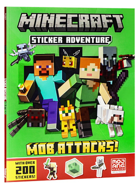 我的世界贴纸书2 暴徒袭击 英文原版 Minecraft Sticker Adventure mob attacks 儿童益智冒险游戏书 我的世界游戏攻略书 思维启蒙