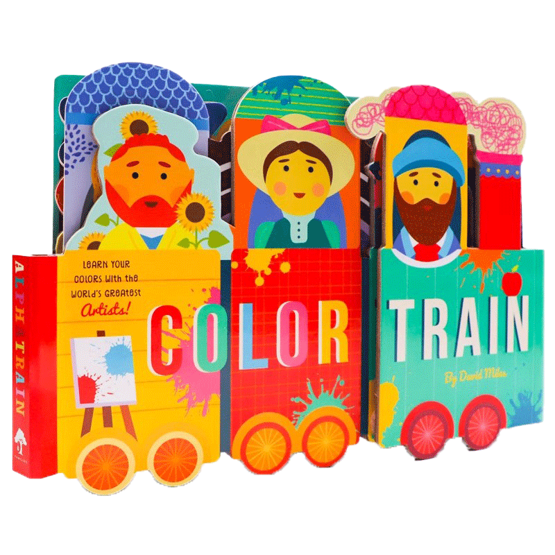 颜色学习小火车造型书 Color Train 英文原版绘本 纸板书 儿童玩具书 少儿英语启蒙  3-6岁儿童认知识物