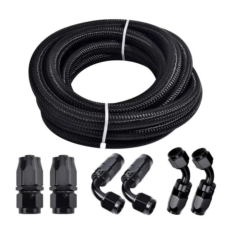 汽车改装AN6黑色编织尼龙油管