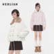 Herlian2025冬季 拼接毛领设计双排扣蛋白皮加厚羽绒服外套上衣