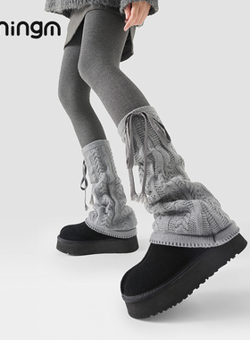 柠萌少女Punk Plaid 袜套堆堆袜秋季miu系y2k袜子女中筒袜甜酷