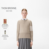 THOM 6期免息 BROWNE女士卡其色四条纹针织羊毛套头衫