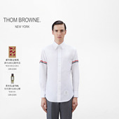 6期免息 THOM BROWNE 男士 单排扣红白蓝罗缎府绸衬衫