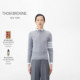 6期免息 THOM BROWNE 女士条纹圆领羊毛针织毛衣套头衫 薄款