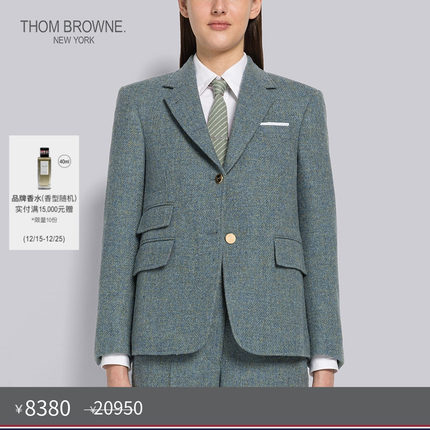[秋冬优惠]THOM BROWNE 女士花呢单开衩西装夹克外套