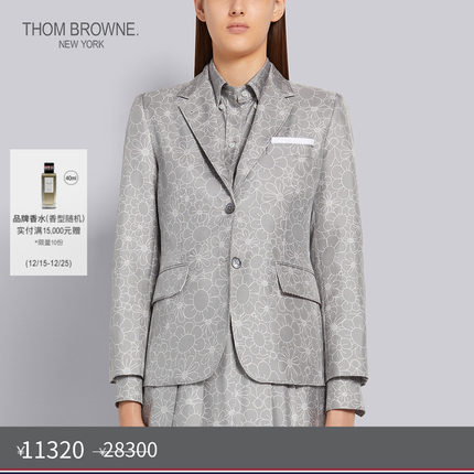 [秋冬优惠]THOM BROWNE 女士经典印花丝绸西服外套