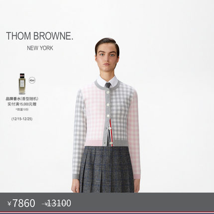 [六折优惠]THOM BROWNE女士2025厚款美利奴羊毛开衫