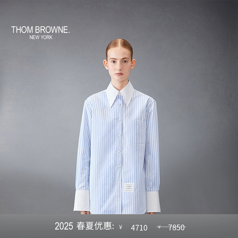 [即将下市]THOM BROWNE 女士2025春夏府绸宽松版型衬衫