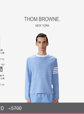 [六折优惠]THOM BROWNE 男士MILANO针脚四条纹 T 恤
