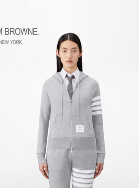 [6期免息]THOM BROWNE 女士长袖拉链连帽衫卫衣