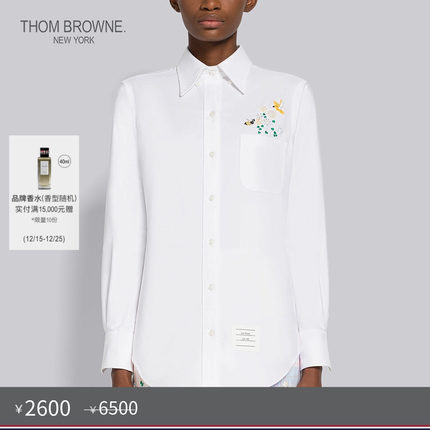 [秋冬优惠]THOM BROWNE 女士牛津亮片尖领衬衫