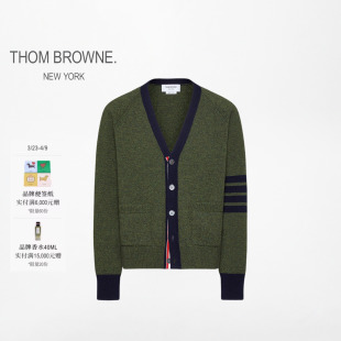 落肩袖 BROWNE男士 THOM 宽松V领羊毛开襟衫 6期免息