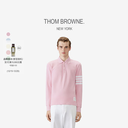 [6期免息]THOM BROWNE 男女同款四条纹棉质长袖POLO衫
