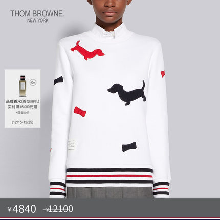 [秋冬优惠]THOM BROWNE 女士经典圆领套头运动衫卫衣