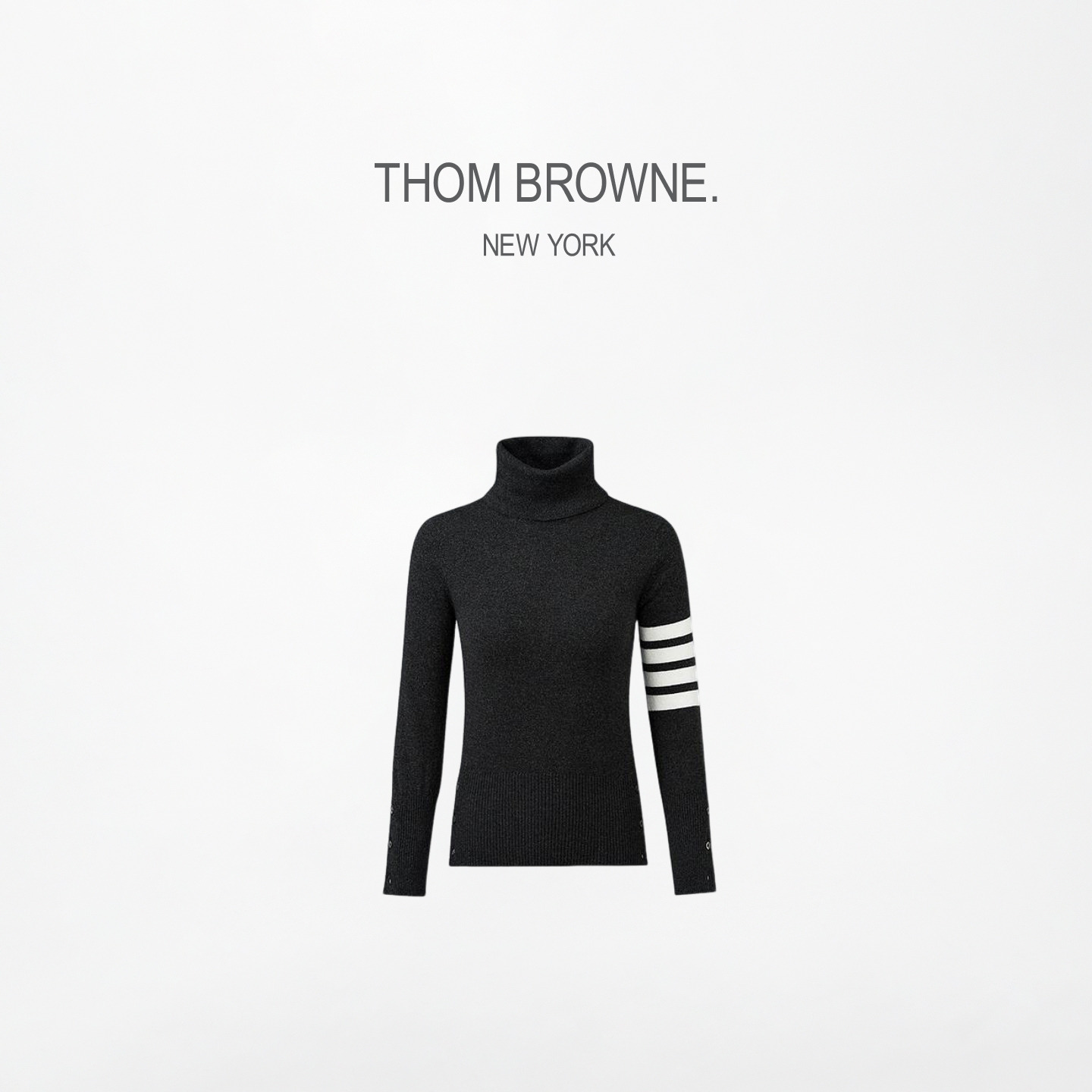 THOM BROWNE 女士高领长袖山羊绒针织毛衣套头衫