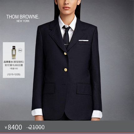 [秋冬优惠]THOM BROWNE 女士羊毛宽翻领西服外套