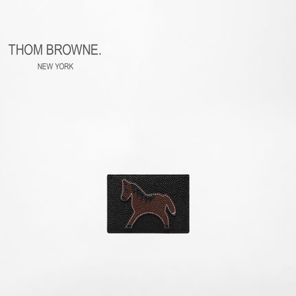 [冬季新品]THOM BROWNE新年系列卵石纹马匹单面卡夹