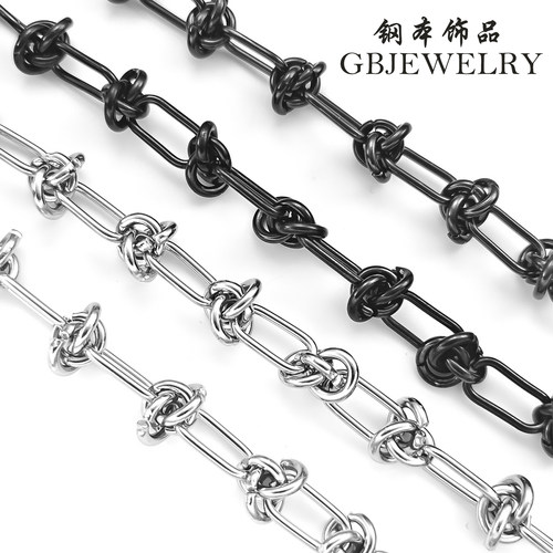 简约钛钢打结链个性百搭diy项链