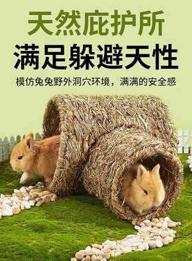 兔子躲避隧道草窝玩具宠物兔兔龙猫荷兰猪自嗨玩耍解闷草屋用品