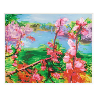 默境 周春芽丝网版画《桃花系列三》亲笔签名限量20版版画收藏级