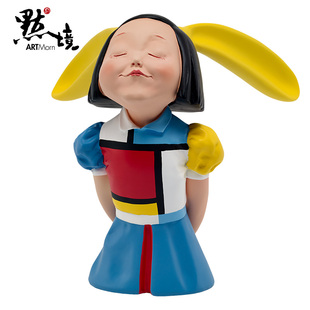 默境我看到了幸福《蒙德里安情书》客厅装饰桌面雕塑摆件节日礼物