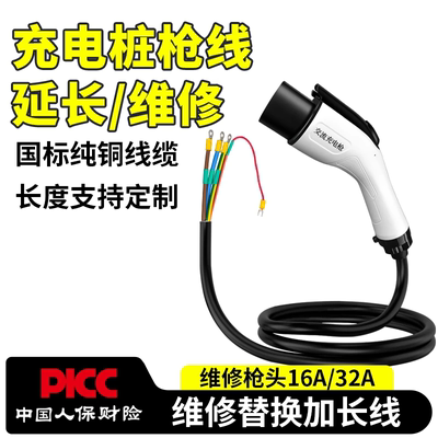 叙朝适用比亚迪充电桩枪线新能源车16A/32A7KW延长线维修换枪头