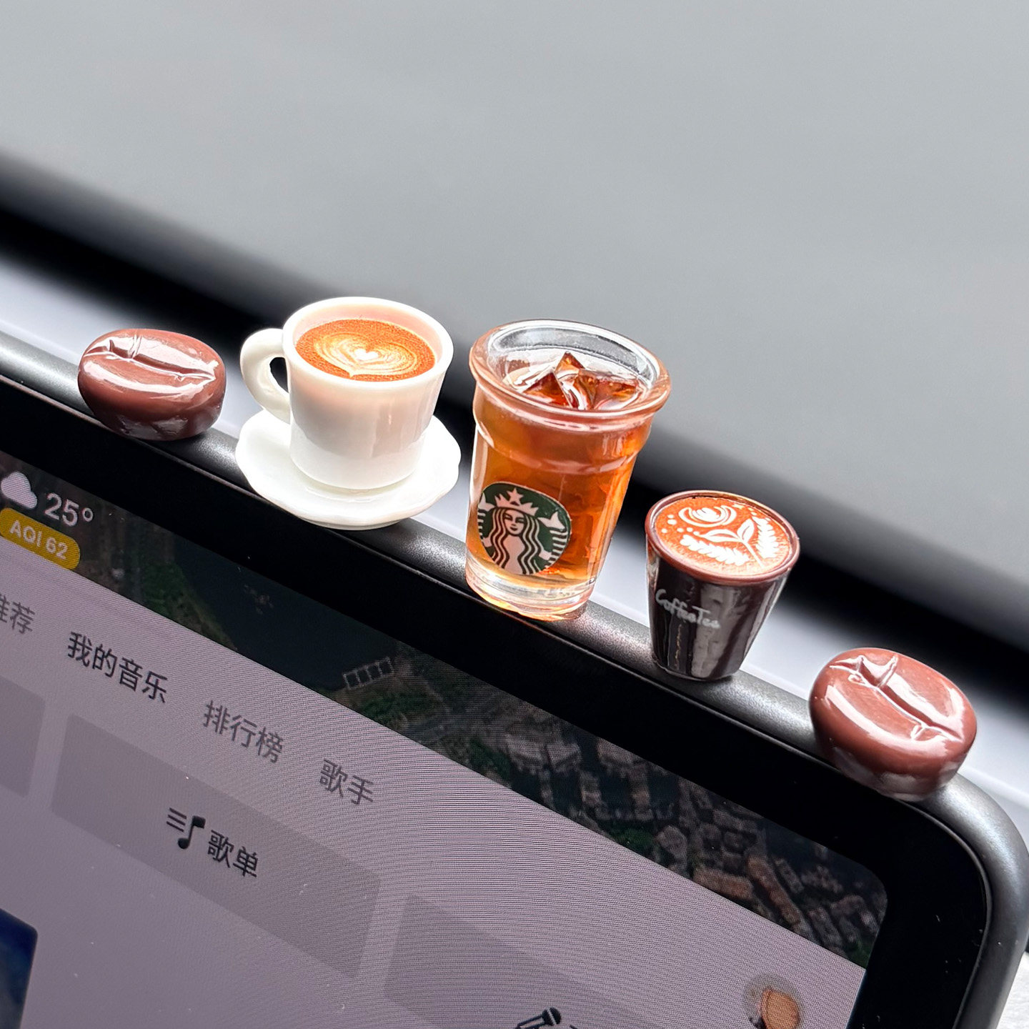 美式咖啡迷你系列治愈系汽车摆件车载中控台显示屏装饰车内小摆件