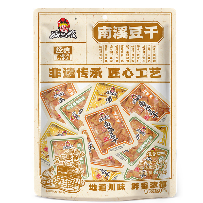 沃集鲜好巴食南溪豆干400g高植物蛋白旅游聚会追剧零食沃尔玛代购