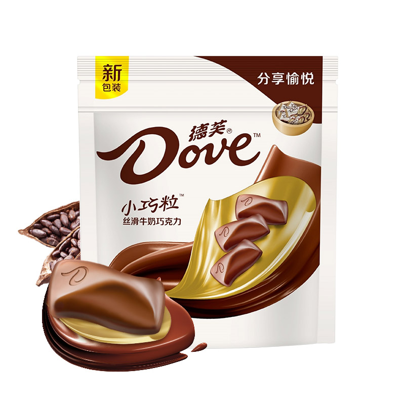 沃集鲜德芙小巧粒丝滑牛奶巧克力84g休闲聚会追剧零食沃尔玛代购