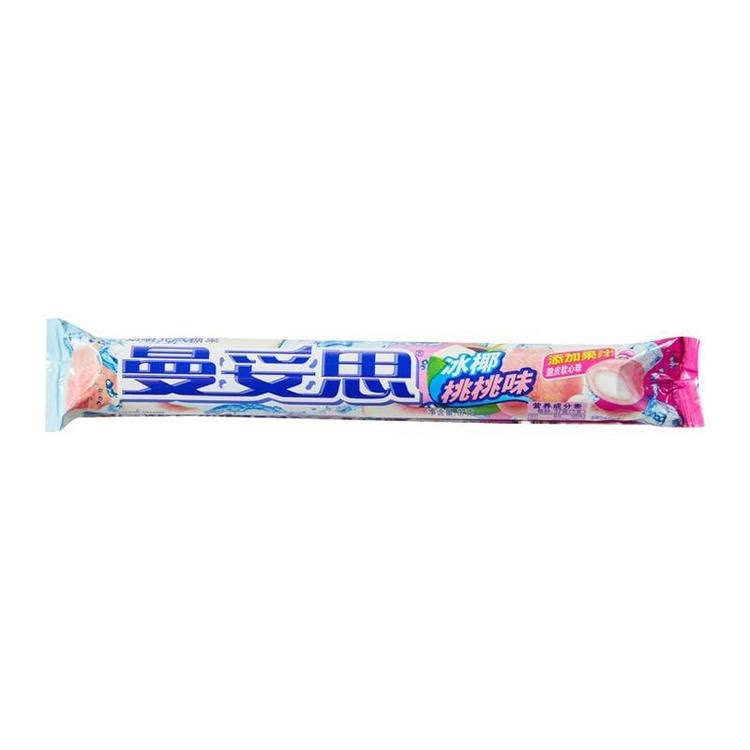 沃集鲜曼妥思劲嚼充气糖果冰椰桃桃味37g外脆内软零食沃尔玛代购
