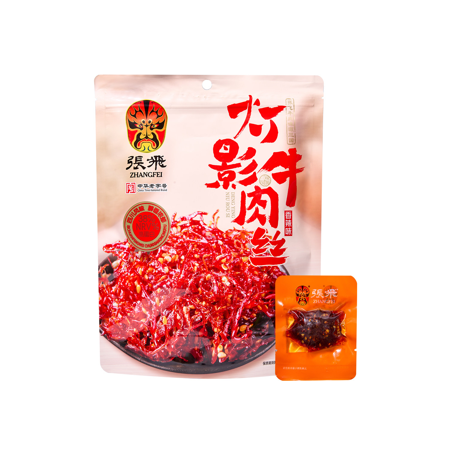 沃集鲜张飞牛肉灯影牛肉丝(香辣味)四川特产独立装零食沃尔玛代购