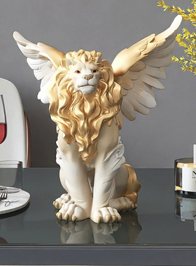 轻奢狮子摆件客厅玄关高档家居饰品办公室装饰工艺品乔迁新居礼品