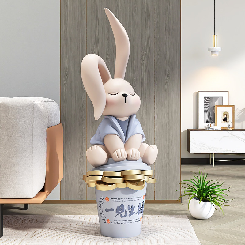 大型兔子落地摆件客厅音响装饰电视柜旁沙发家居饰品开店开业礼物
