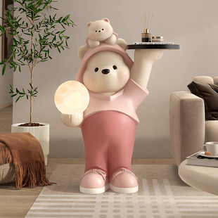 大型暴力熊摆件大型客厅落地灯轻奢手办沙发电视柜旁搬家乔迁礼物