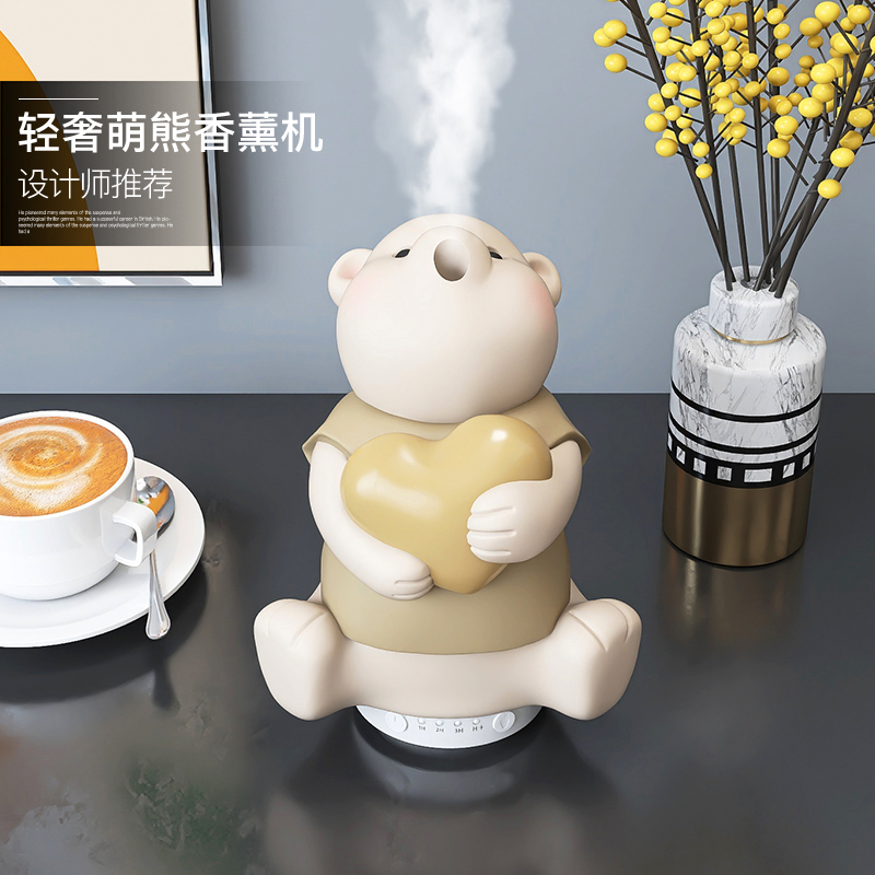 小熊桌面空气加湿器孕妇婴儿家用香薰机家居装饰品情人节生日礼物