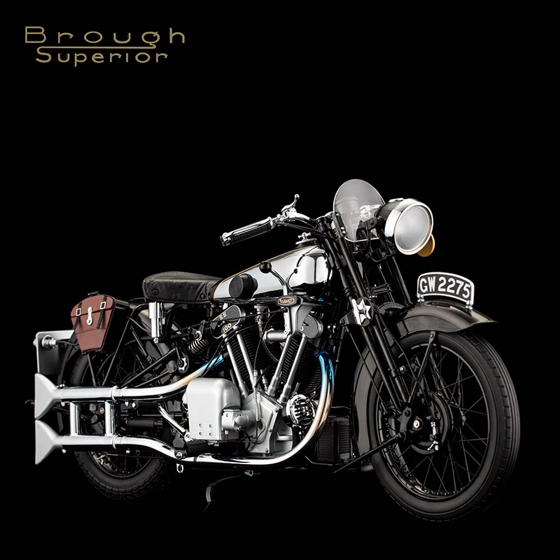 劳伦斯摩托车-1/6 brough superior ss 100 英国经典合金车模摆件